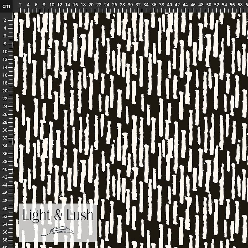 Stof Light and Lush Graphic Vertical Deisgn Black Viscose