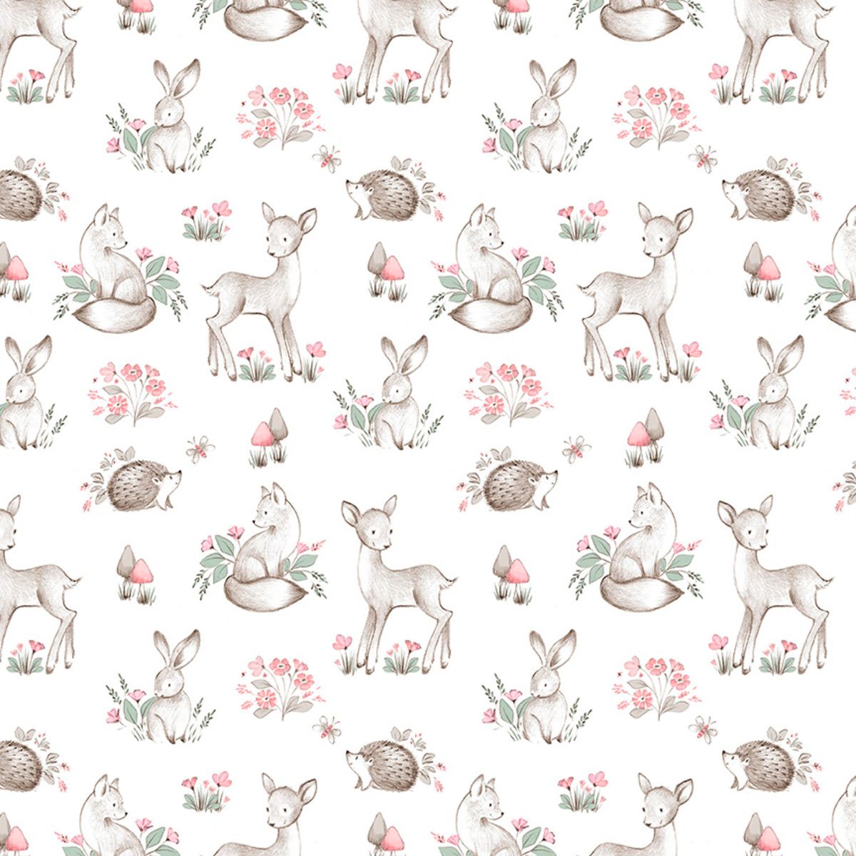 Sweet Woodland Cuddle Crew Quilting Cotton - 3 Wishes Fabric