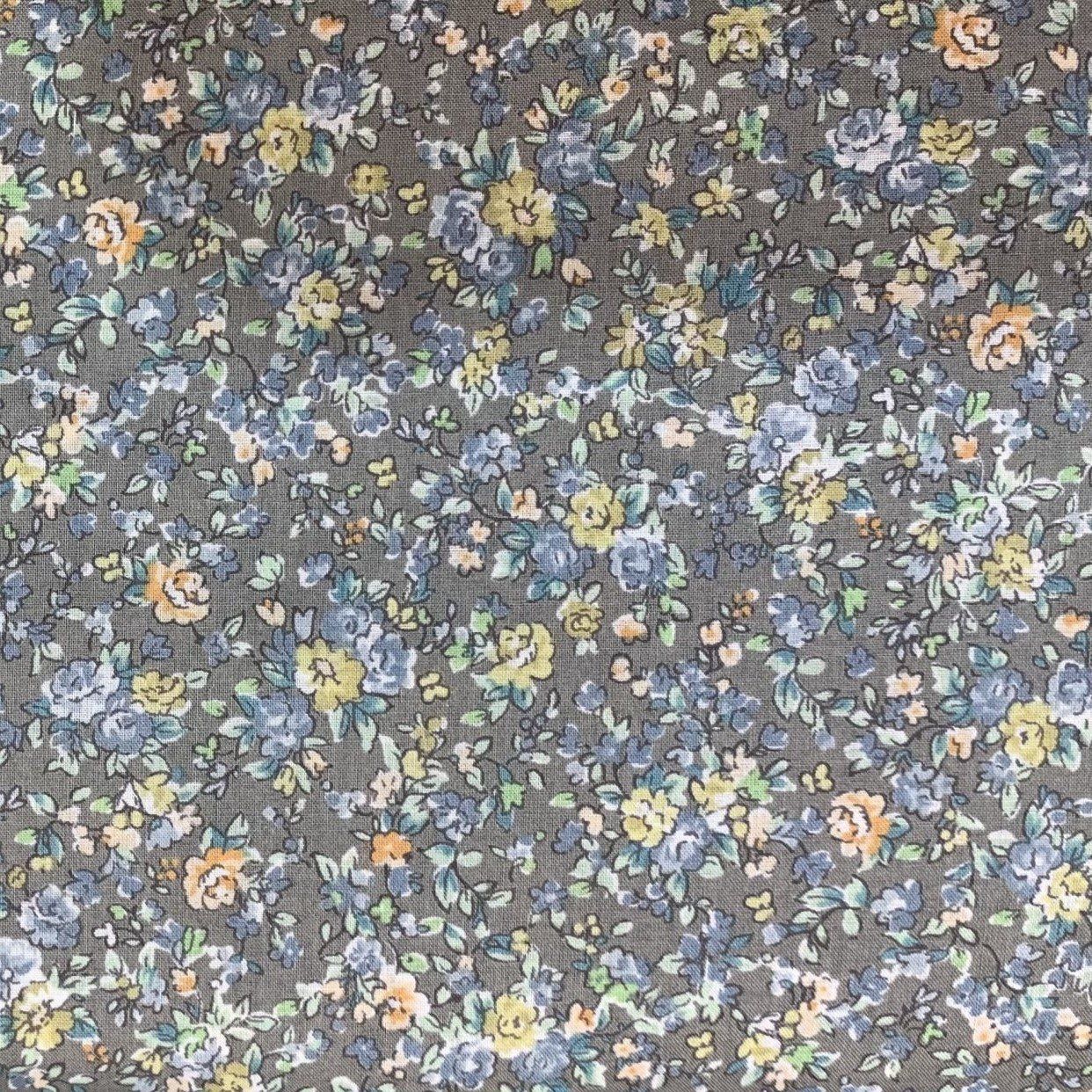 Taupe Flower Garden Cotton Lawn Japanese fabric