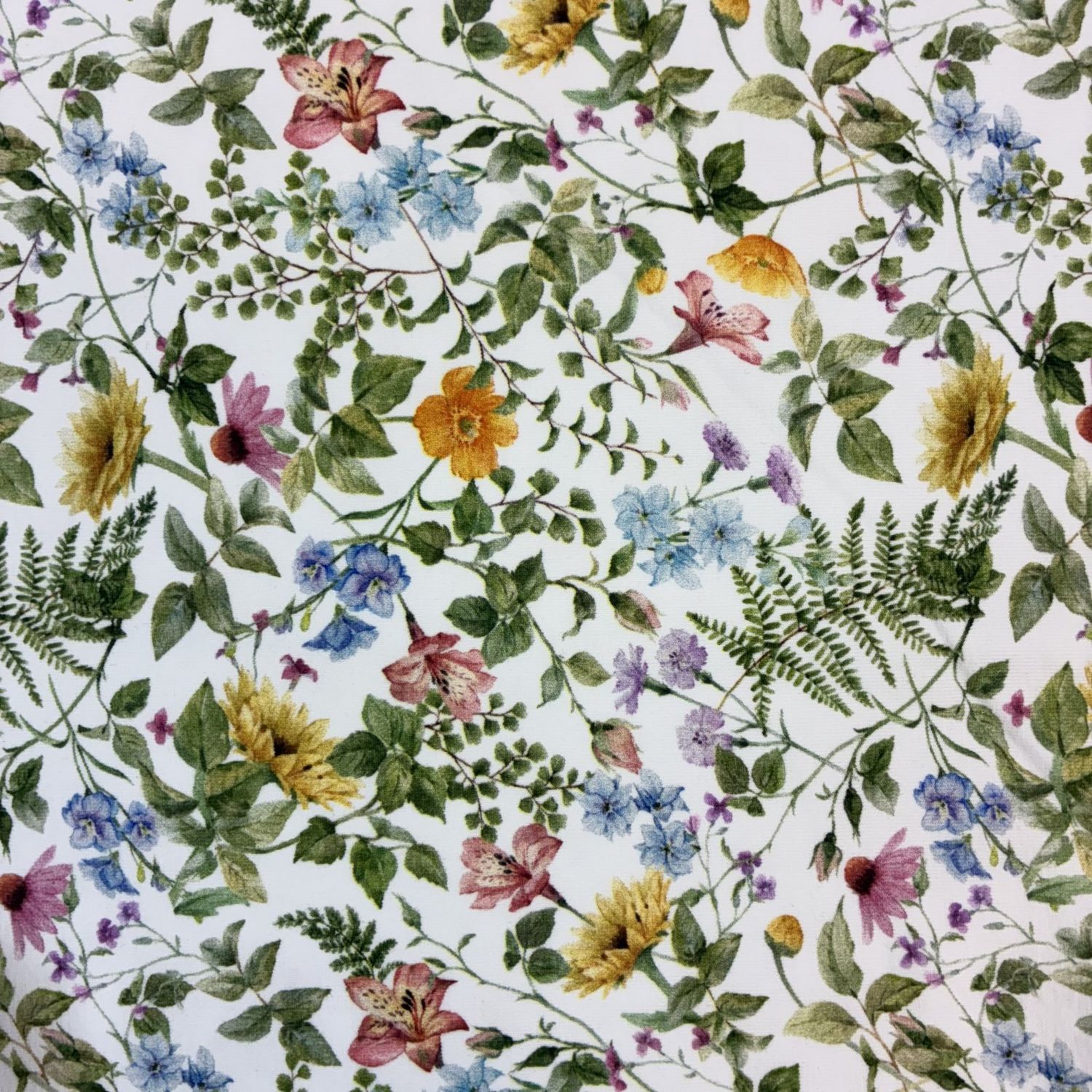 Villach Floral Jersey Knit White