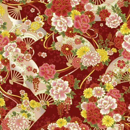 Traditional Style Japanese cotton sateen red