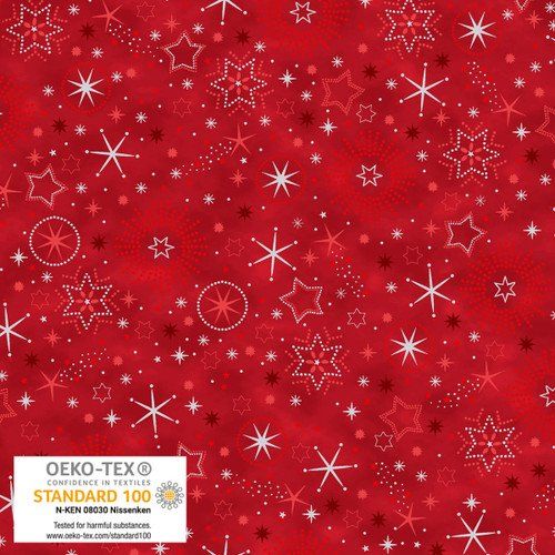 We Love Christmas Red Silver Blank Quilting