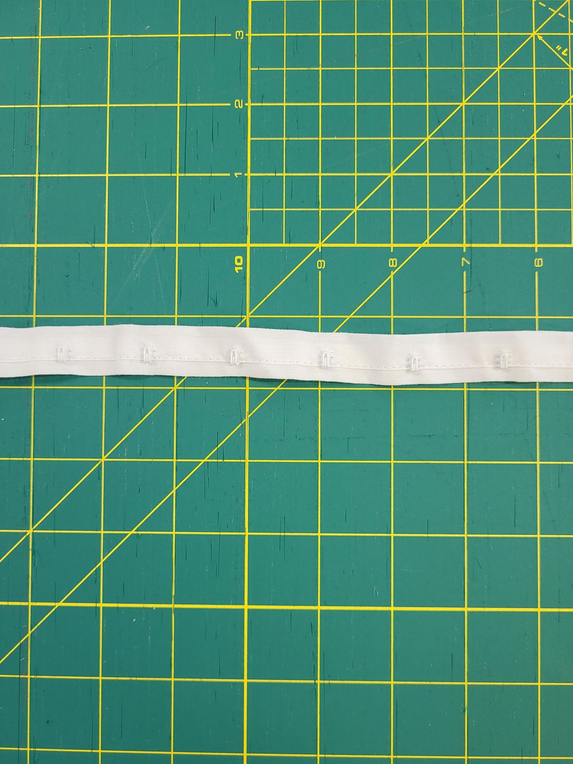 White Cotton Single Row Hook and Eye Tape - hook side only