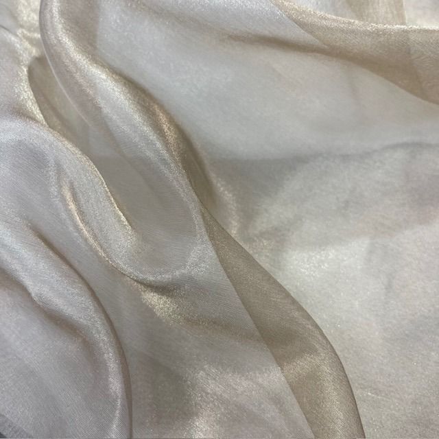 White/Gold Silk Metallic Organza