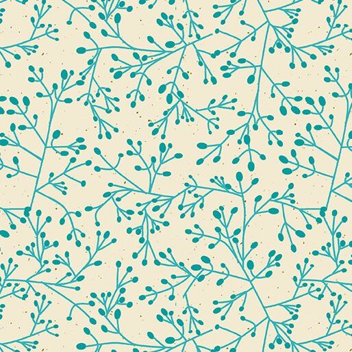Wishflower Tallium Tangle Teal Benartex