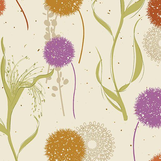 Wishflower Wishing Field Orange Benartex