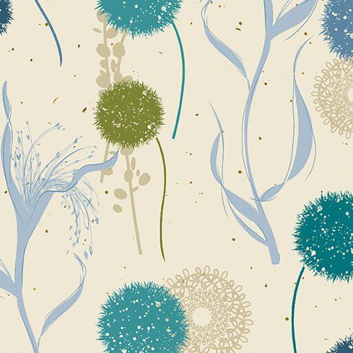 Wishflower Wishing Field Blue Benartex