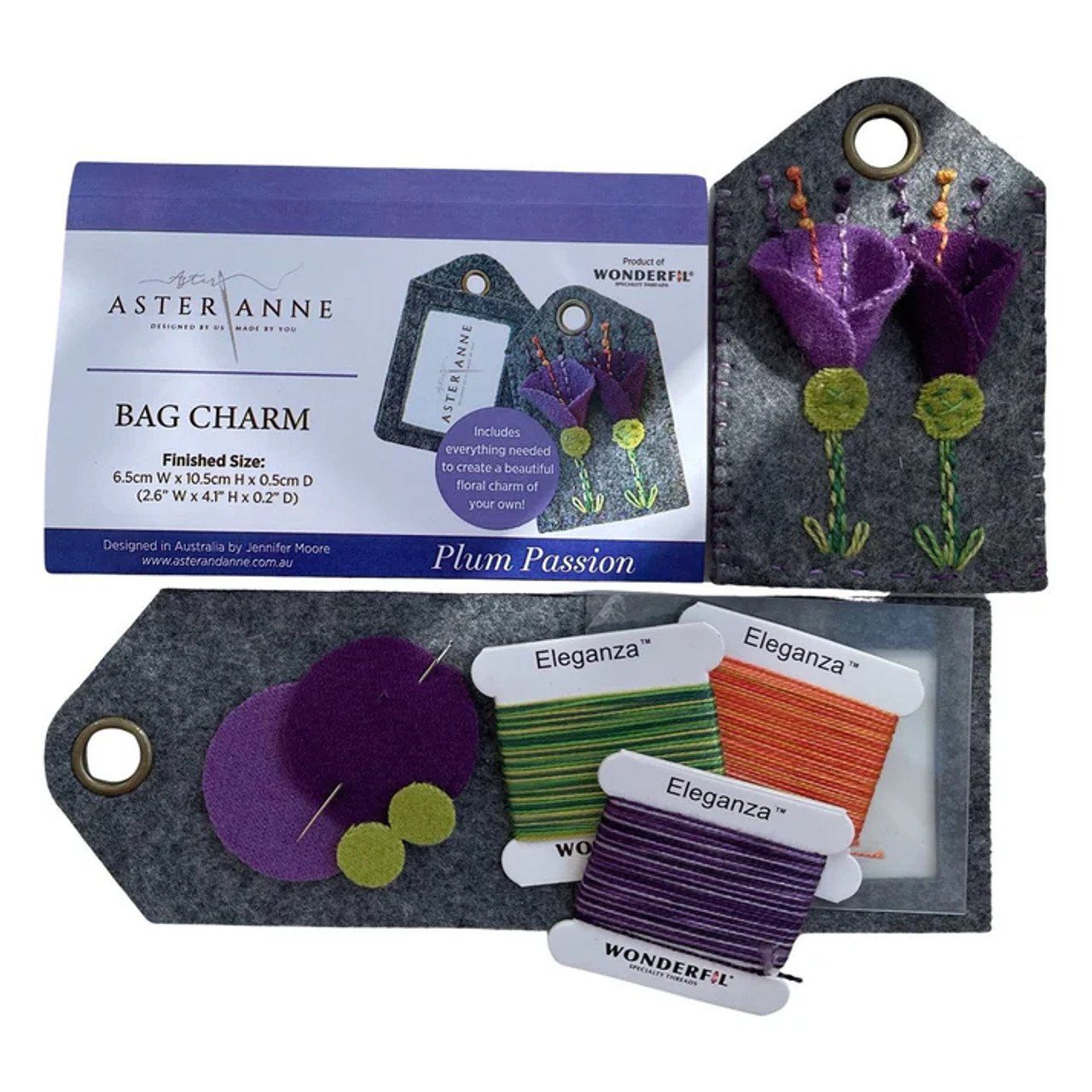 Wonderfil Bag Charm Plum Passion