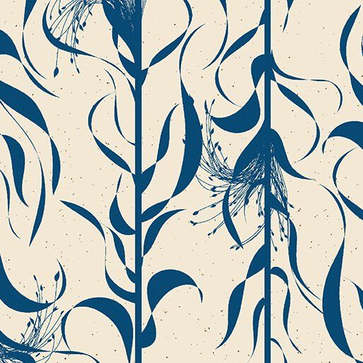 Wishflower Broomcorn Blue Benartex
