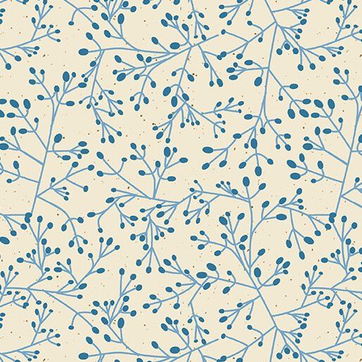 Wishflower Tallium Tangle Blue Benartex