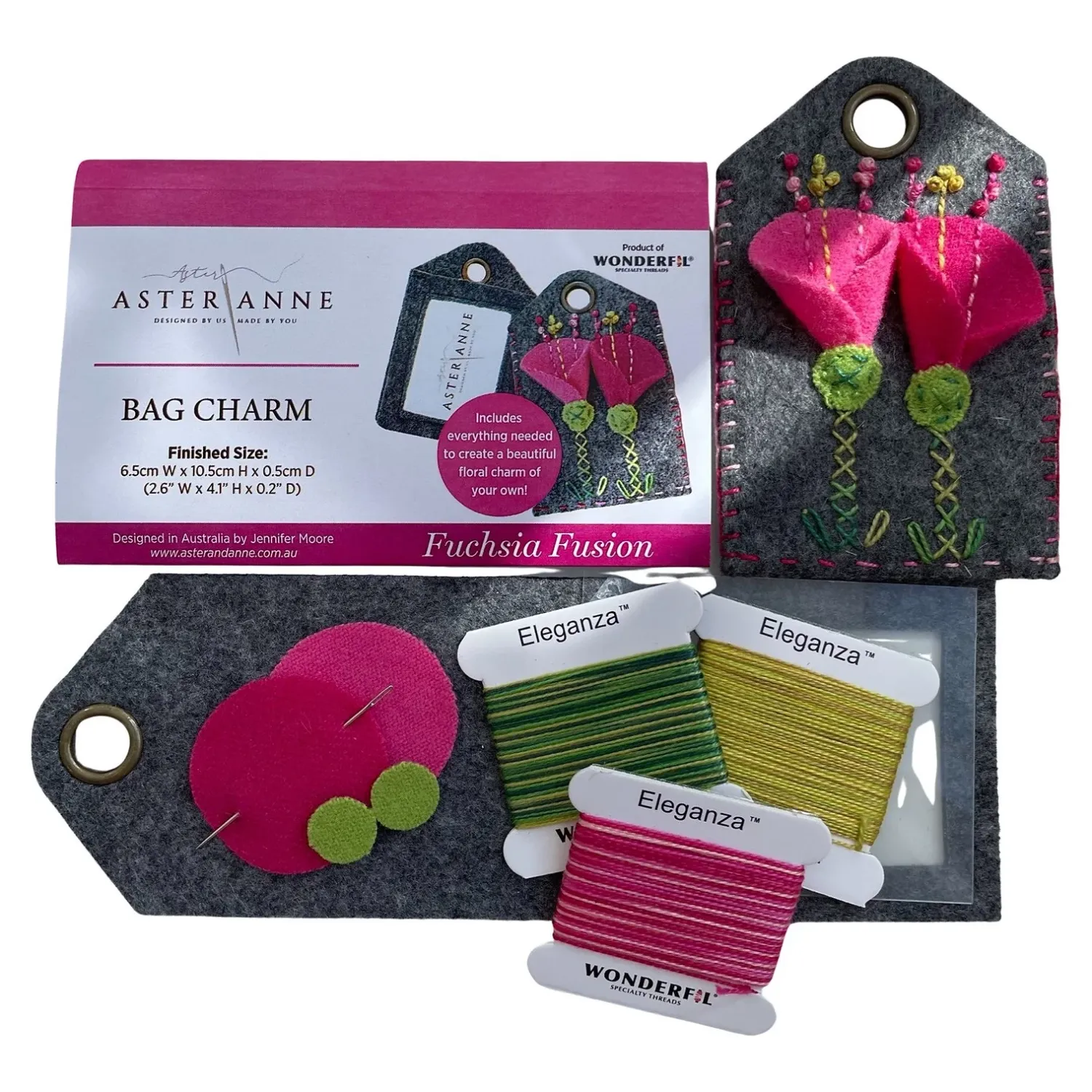 Wonderfil Bag Charm Fuchsia Fusion