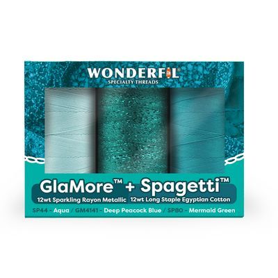 Wonderfil GlaMore &amp; Spagetti Threads Bloom &amp; Grow Serger Quilt