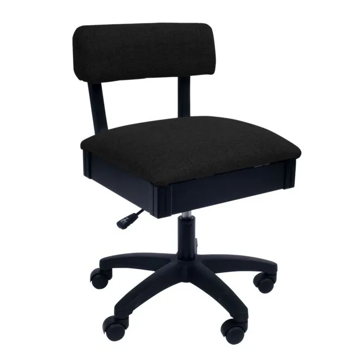 Arrow Chairs: Sewing Chairs with Storage Hydraulic We have many in stock, Color/Print: Baroness Black