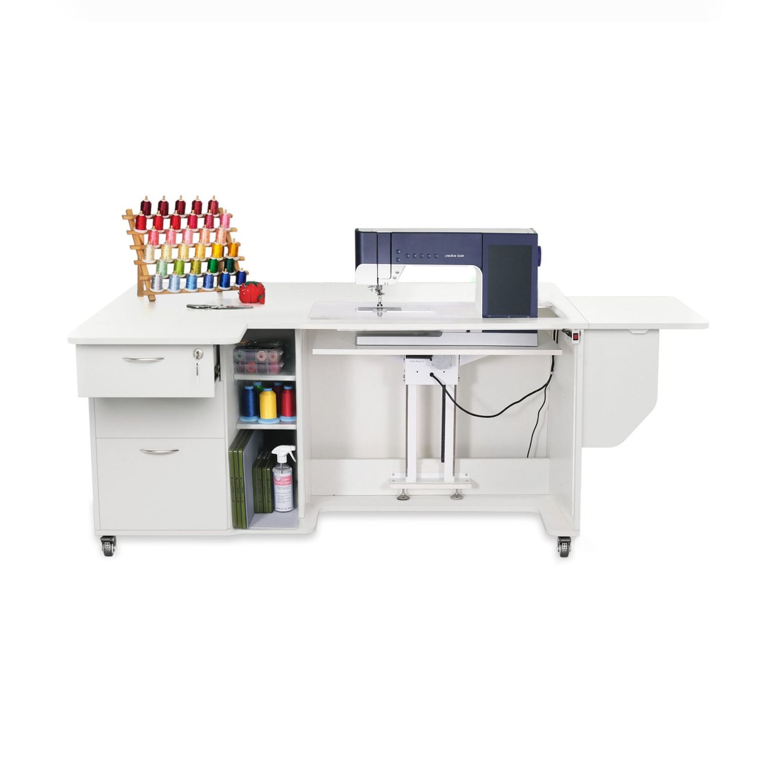 Arrow Sydney Lite Sewing Cabinet - Available for order, Finish: Ash White Electric