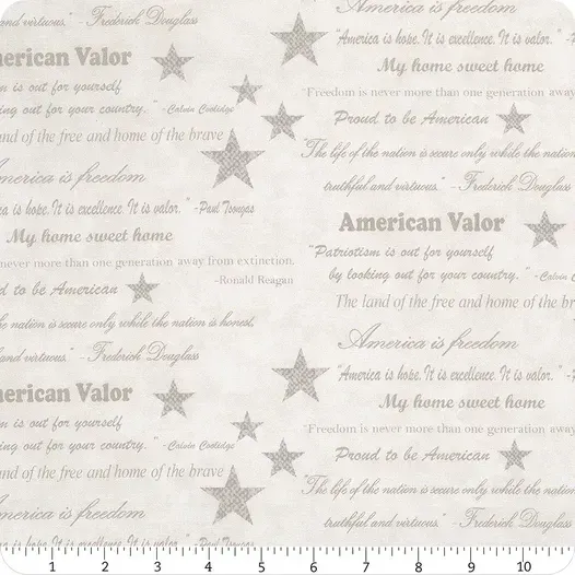 Words of Valor Light Natural 108" Wide Back Quilting Cotton
