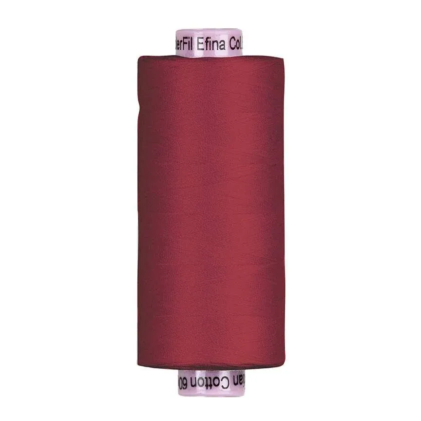Wonderfil Efina 1500 yd (1370m) 60wt 2-ply Cotton Thread 101 Riley Blake Confetti Cotton Thread COLORS AVAILABLE CLICK HERE, Color: 48555 Barn Red