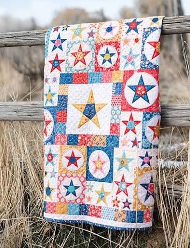 Americana Farmhouse Star Quilt by Lori Holt Machine Embroidery USB for Riley Blake