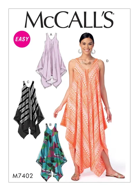 Pattern: McCalls 7402 Dress and Jumpsuit (Xsm-Sml-Med)