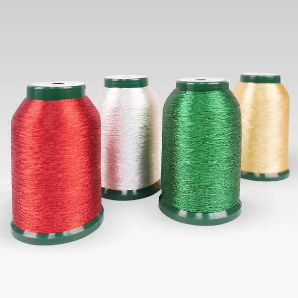 4 pc KINGSTAR Metallic Thread Quartet - Holiday Colors -