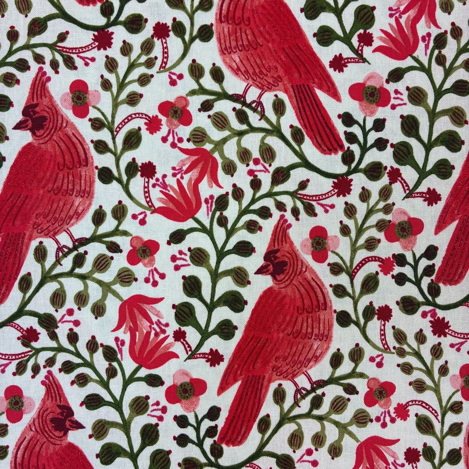 Holiday Classics Cardinal Cream Canvas Cotton + Steel Rifle Paper Co