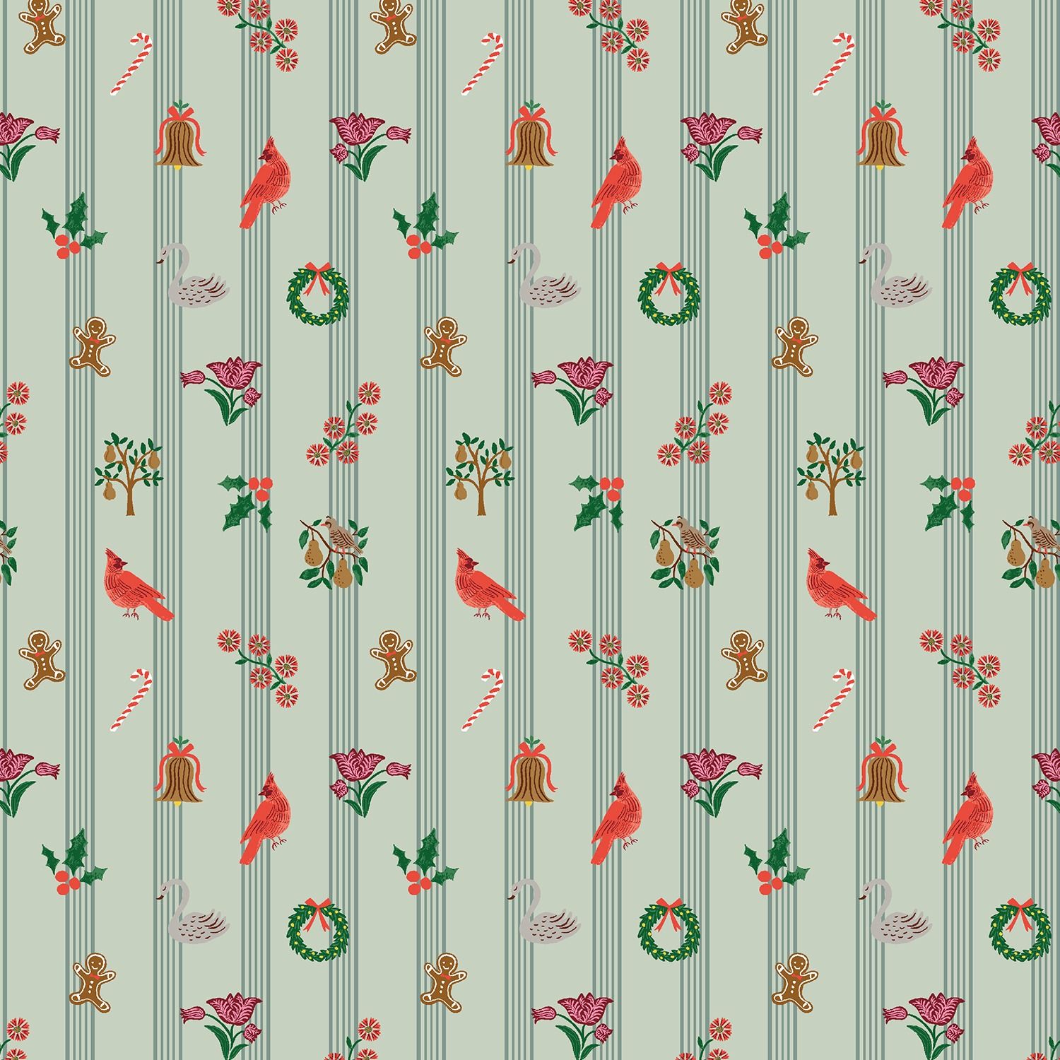 Holiday Classics Yuletide Mint Cotton + Steel Rifle Paper Co