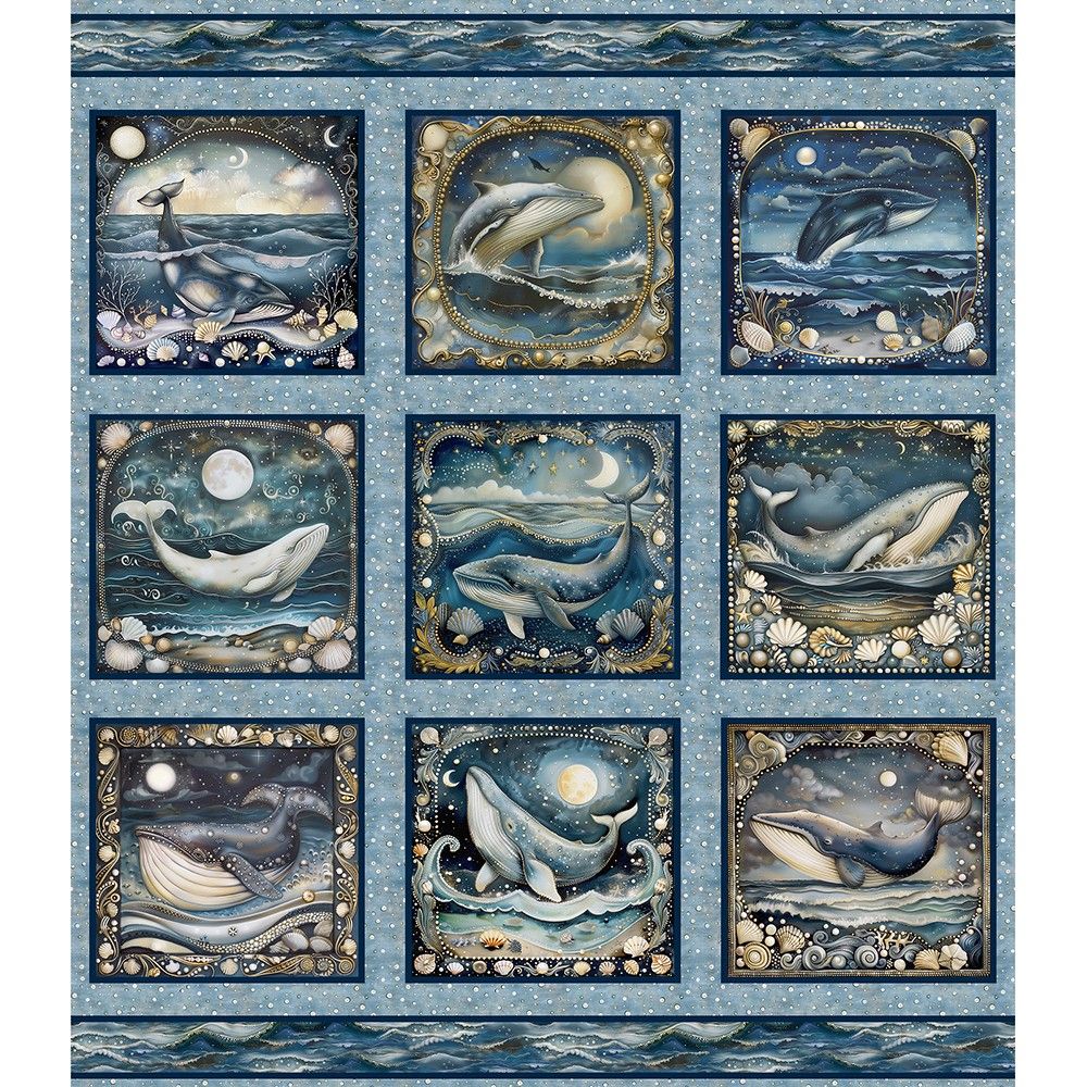 Panel: RK Ocean Fantasy Whales 36"
