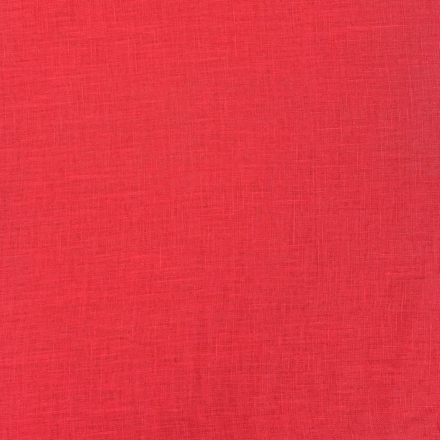 Italino Red 100% Linen Lightweight Fabric 57/58"