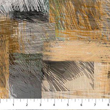 Stof Avalana Graphics with Squares Sand Jersey Knit