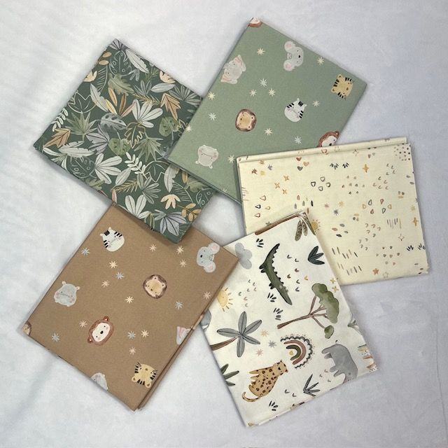5 pc The Wild Ones #2 FQ Bundle RK Quilting Cotton