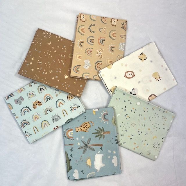 6 pc The Wild Ones FQ Bundle RK Quilting Cotton