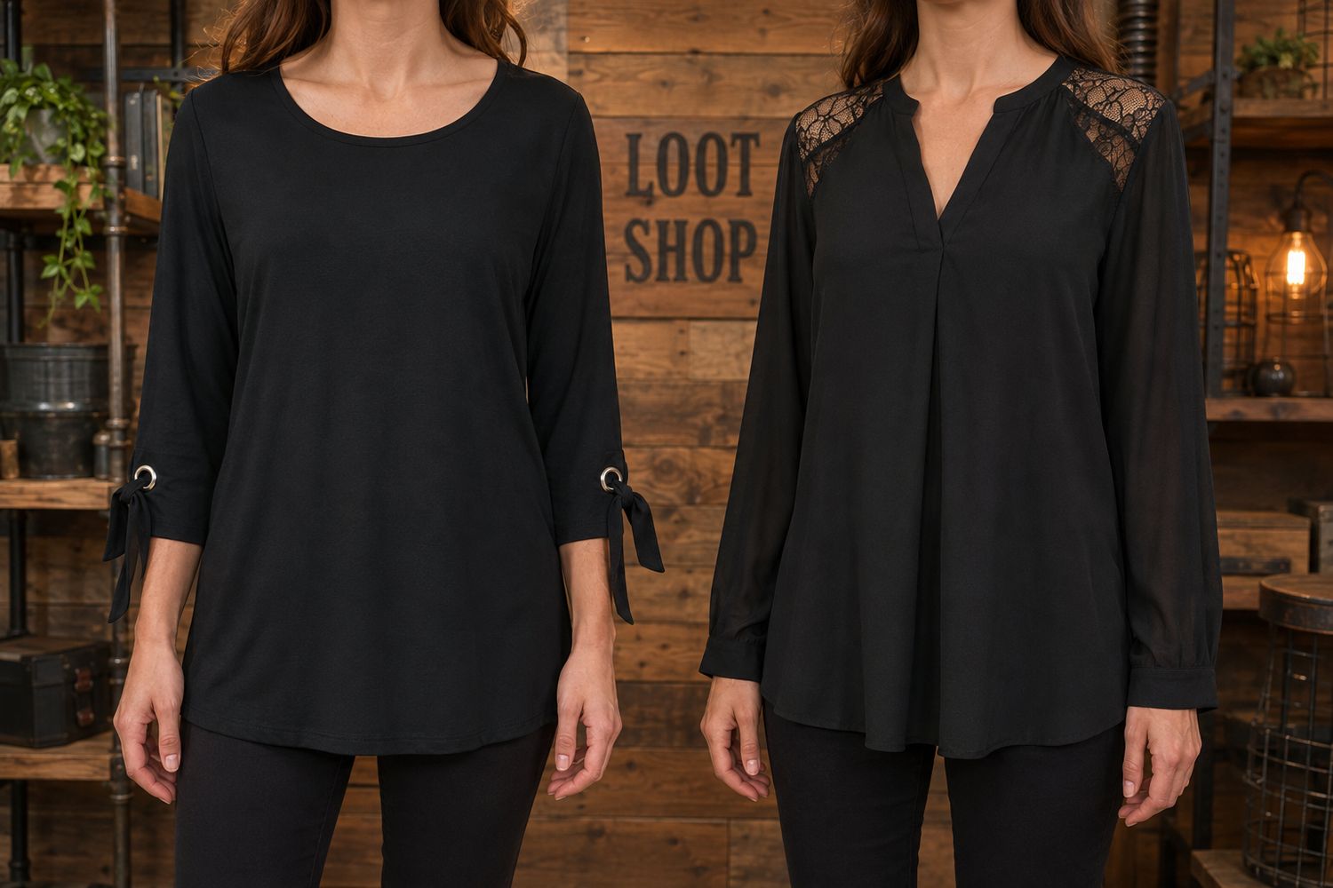 Duo chic de hauts noirs | Femme | Small