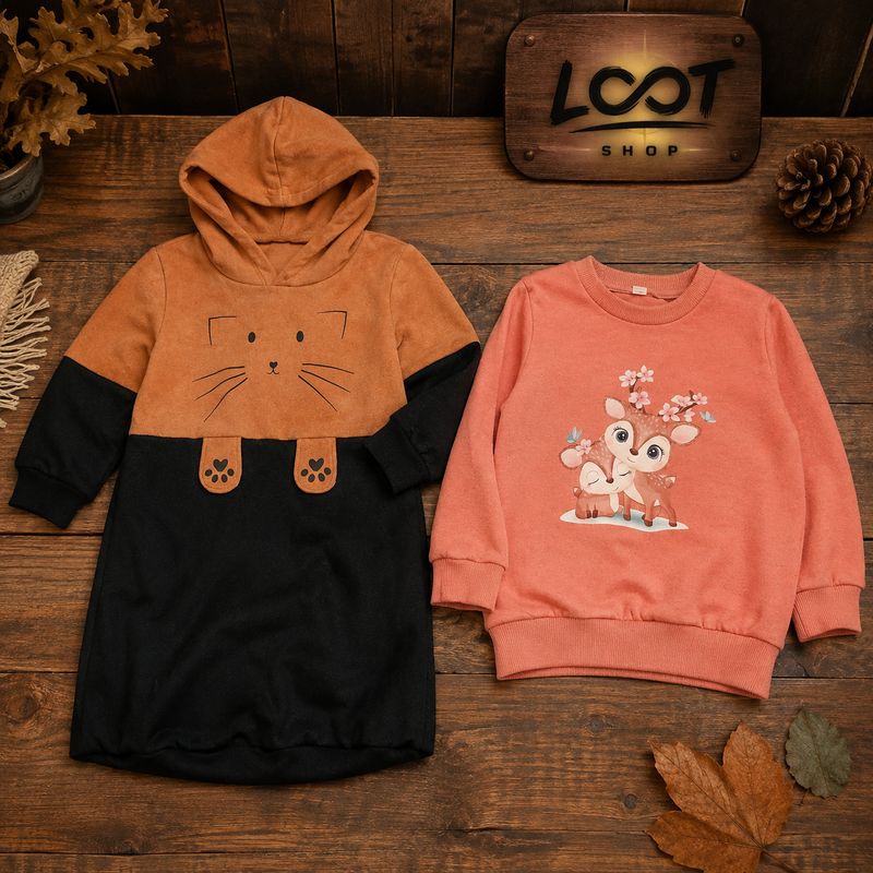 Douce forêt | Lot de 2 chandails | Tout-petit | Fille | 4-5 ans