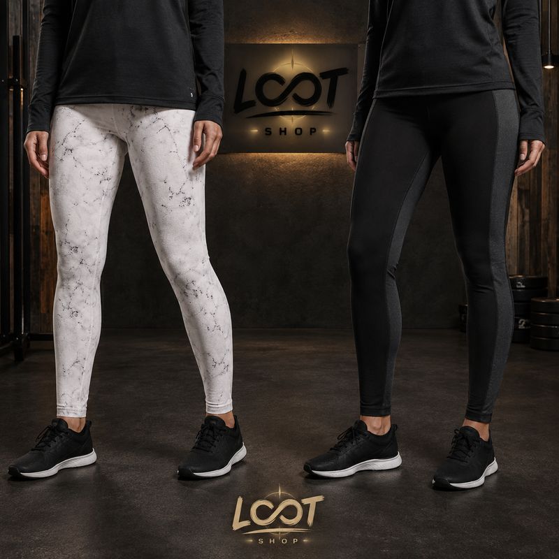 Contraste minéral | Lot de 2 leggings de sport | Femme | Large