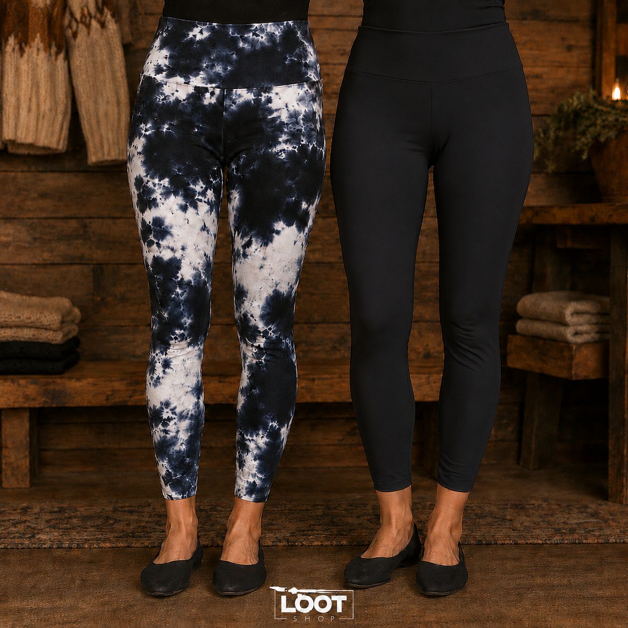 Confort en contraste | Lot de 2 leggings | Femme