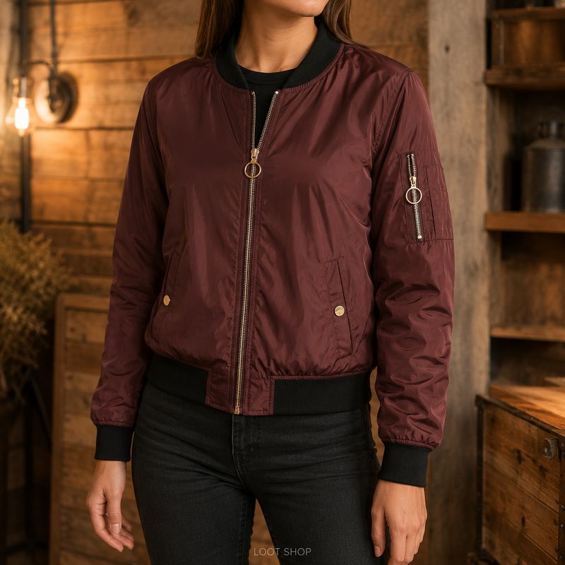 Manteau bourgogne automne | Femme | Medium