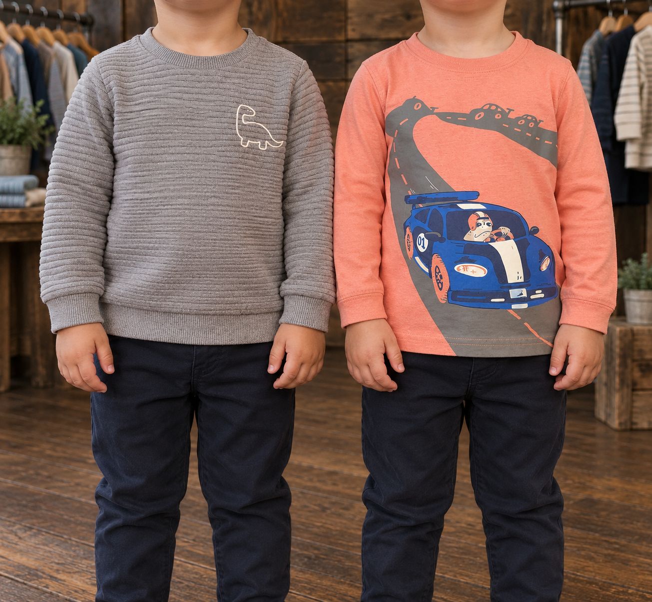 Lot de 2 chandails dino-paresseux | Garçon | 2T