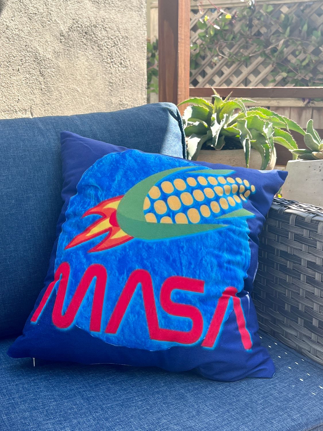Mexican Throw Pillow Cover | Soft Fabric Funny NASA MASA Patio and Indoor Decor