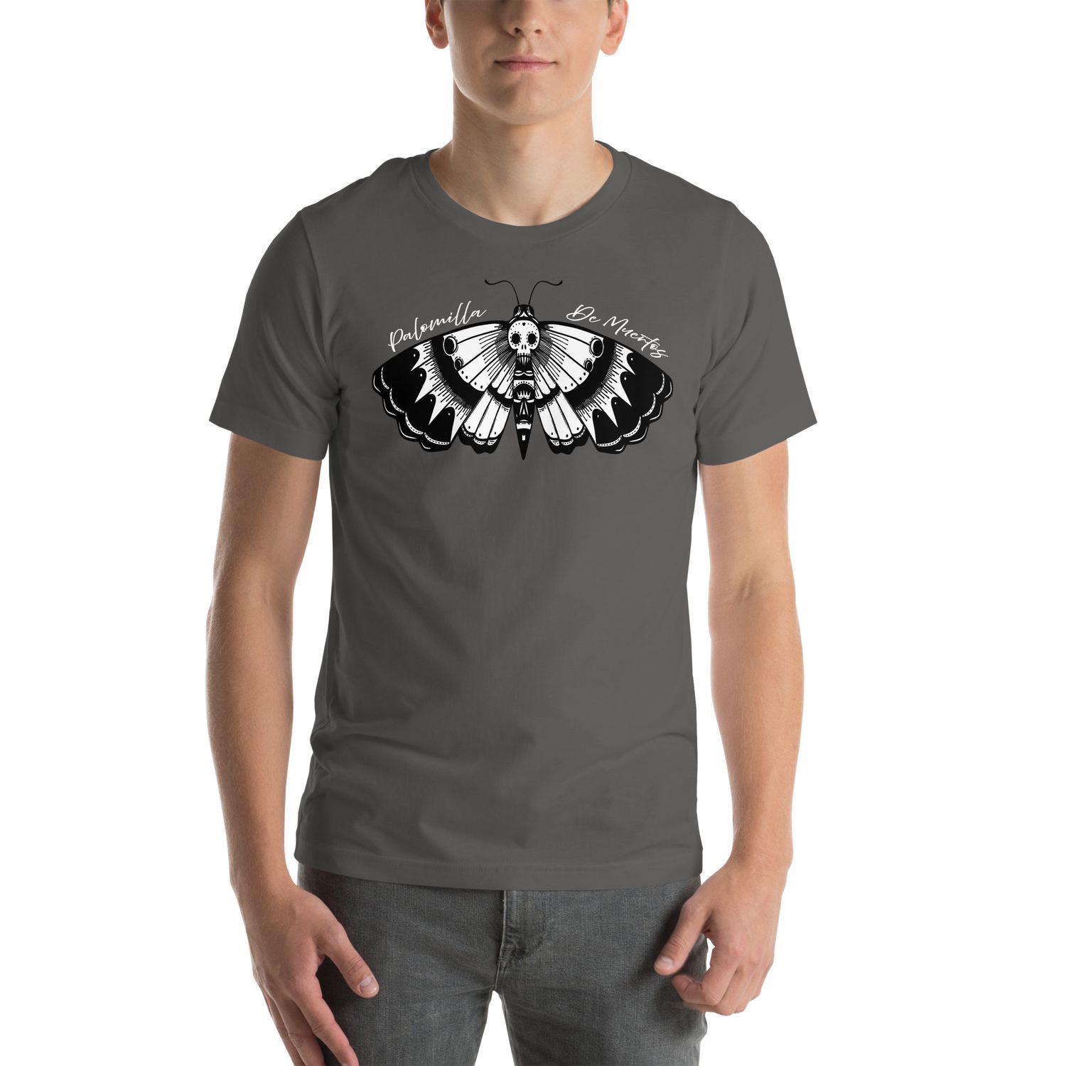 Unisex t-shirt design. "Palomilla de Muertos. Moth of the Dead"