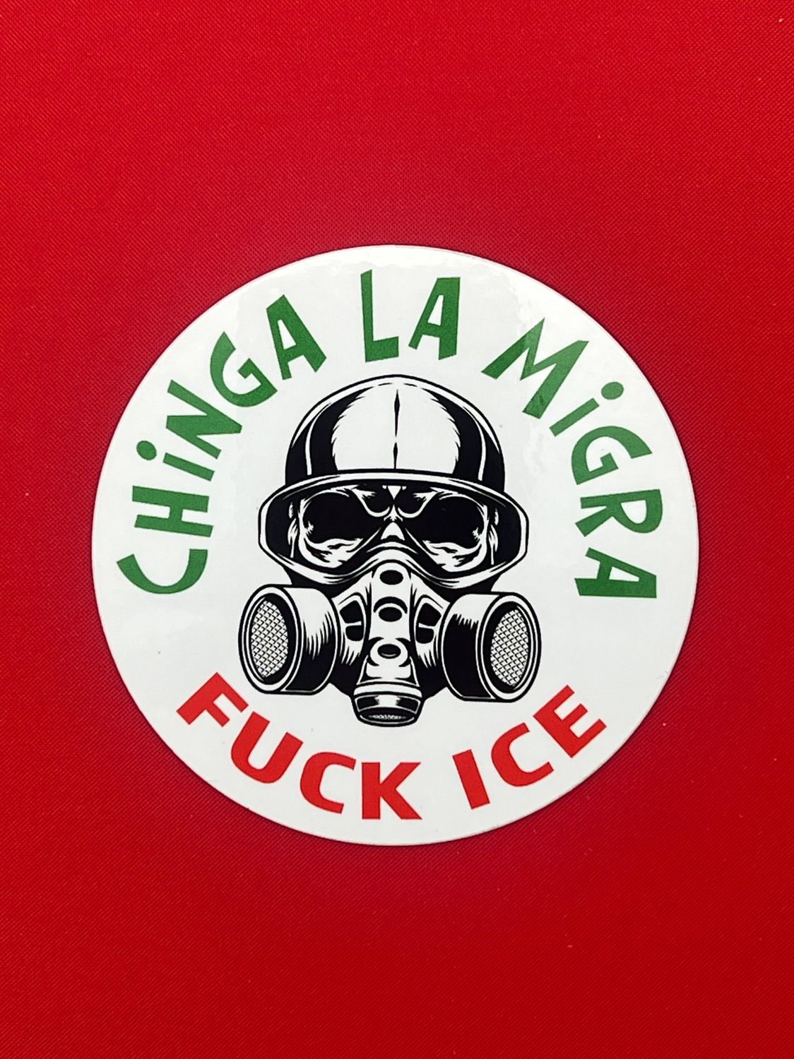 Chinga La Migra vinyl sticker, FUCK ICE, 3 inch vinyl water resistant decal