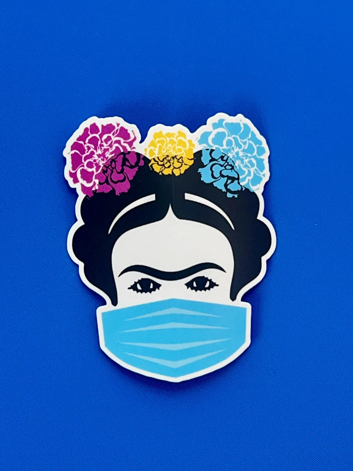 Frida Khalo Mask 3 Inch Vinyl Sticker, Water Resistant Die-Cut Decal