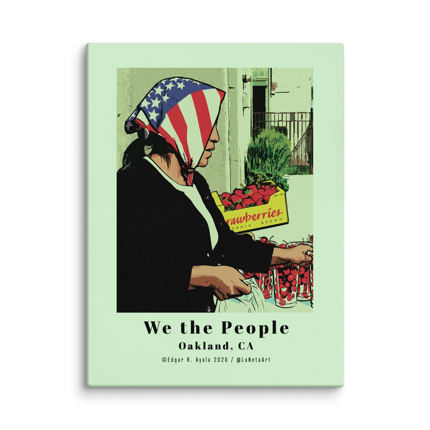 Quality Canvas Print. "We the People, Oakland, CA. Proud Woman Selling Fruit."