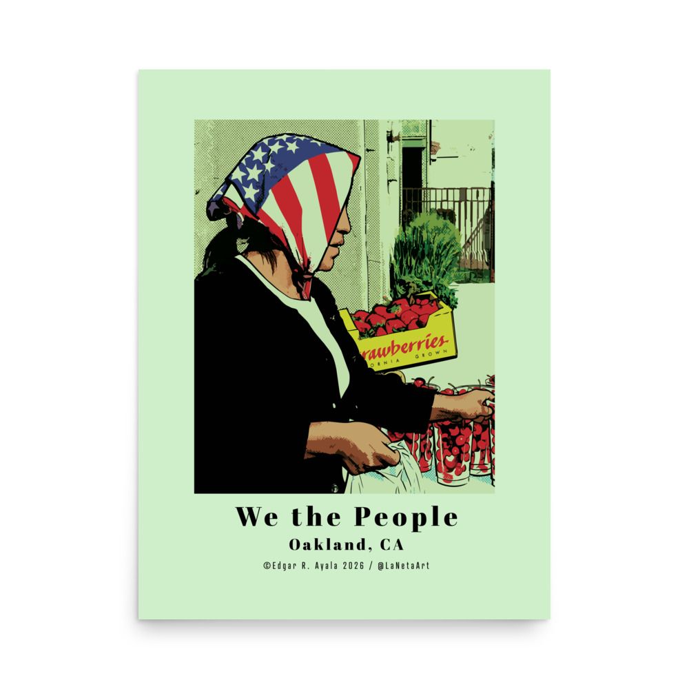 Premium Matte Poster Print. "We the People, Oakland, CA. Proud Woman Selling Fruit"