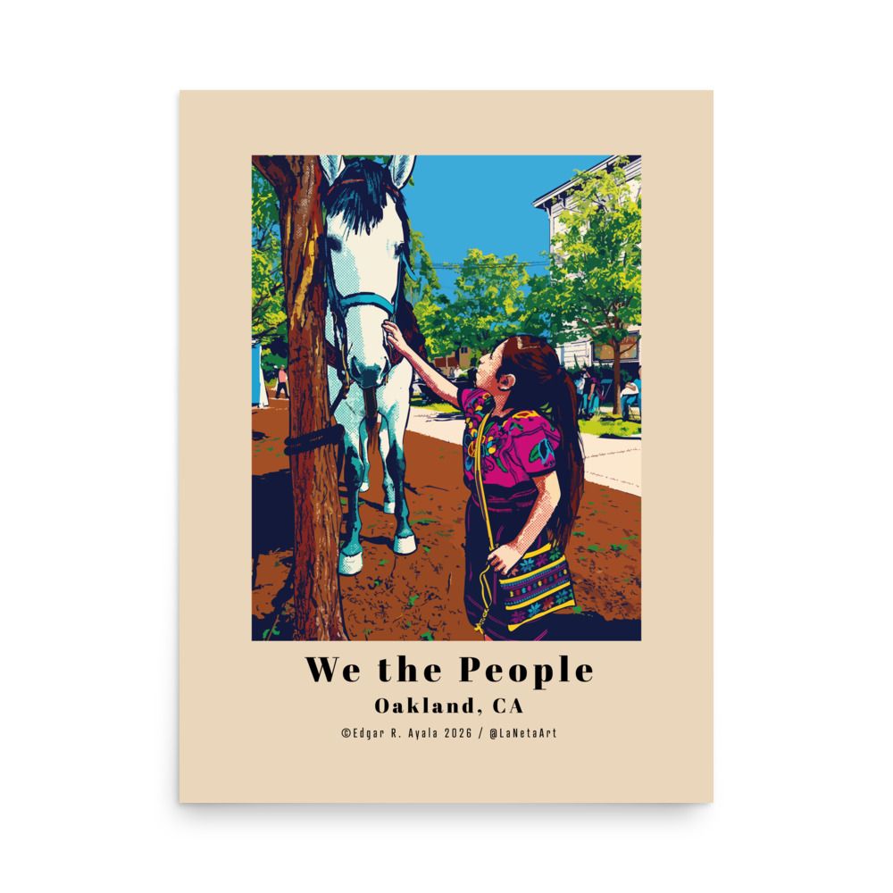 Primium Matte Poster Print. "We the People, Oakland, CA. Girl Calming a Horse."