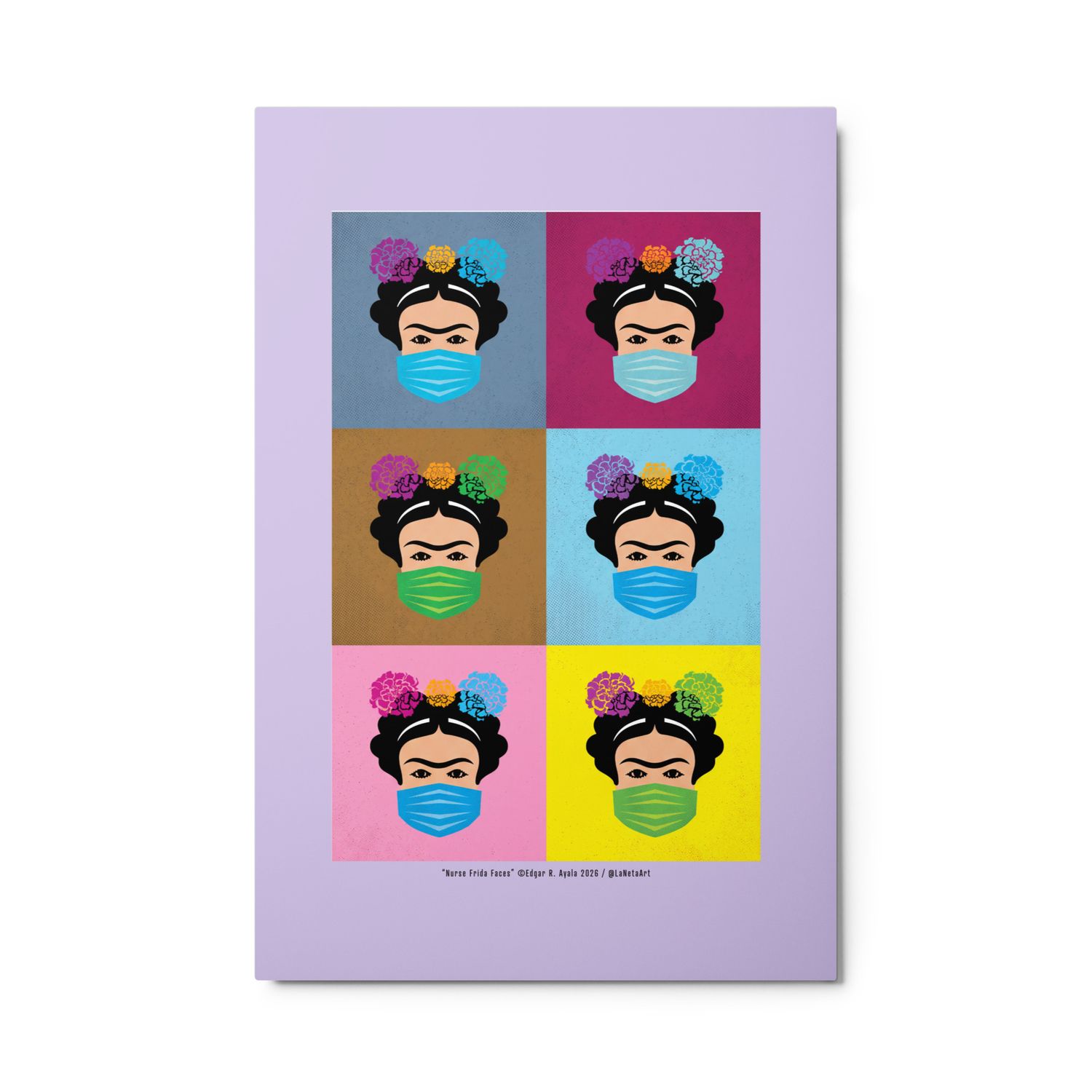 Premium Metal Floating Print. "Nurse Frida Faces"
