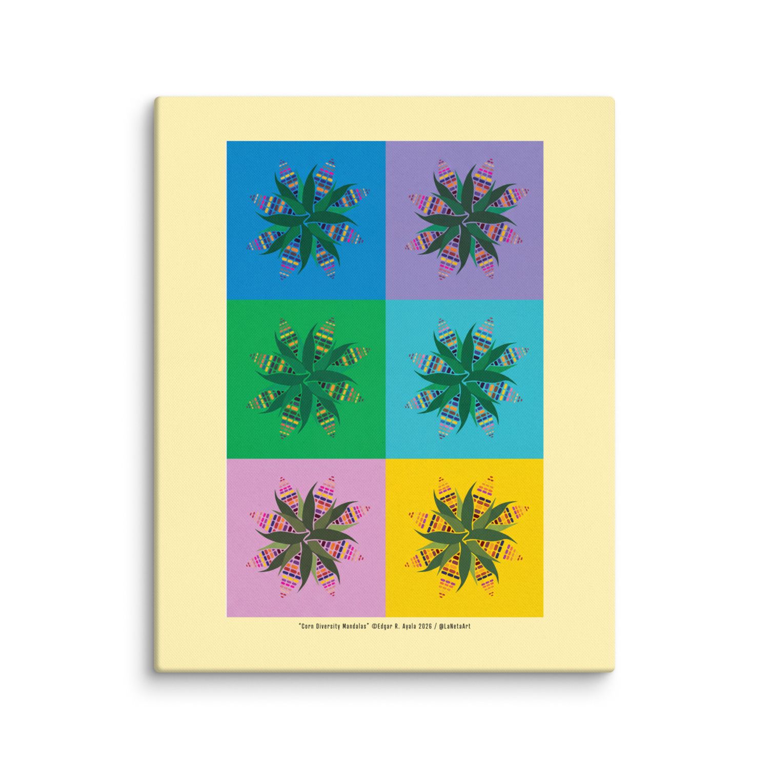 Premium Canvas Print. "Diversity Corn Mandalas"