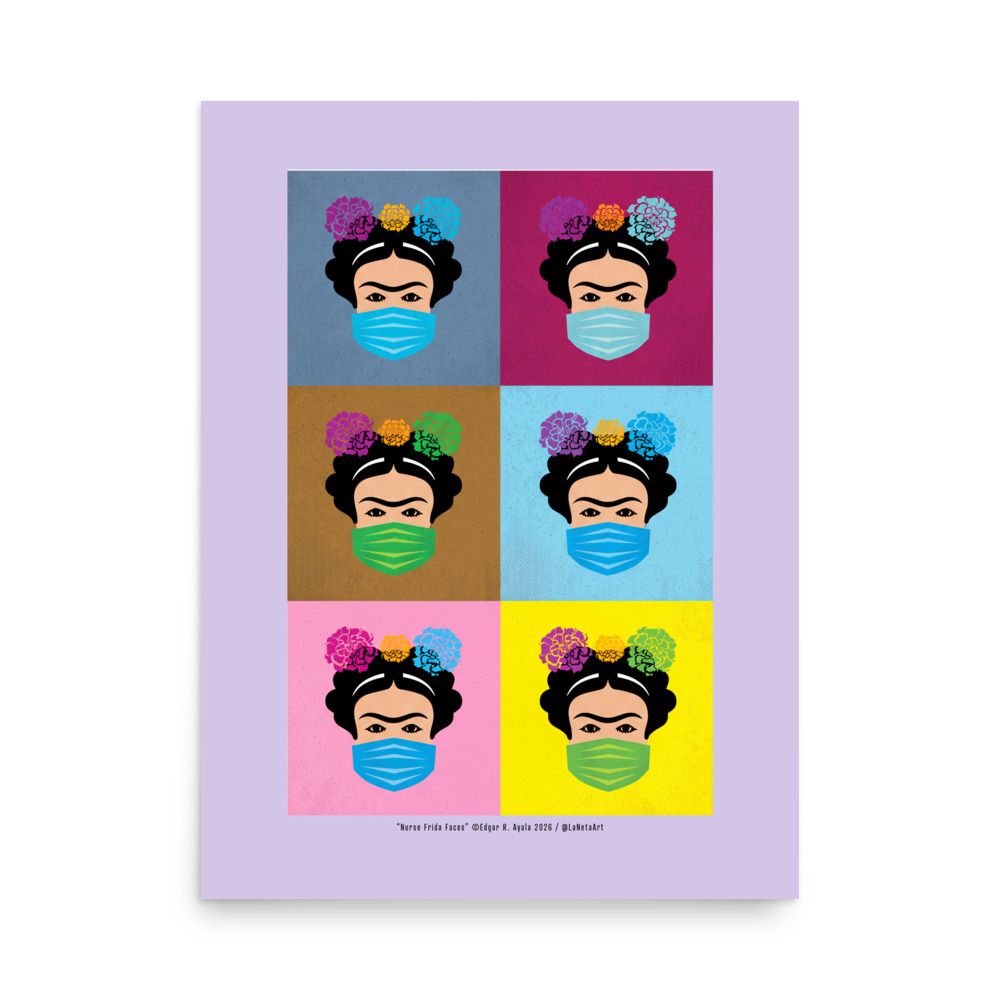 Premium Matte Poster Print. "Nurse Frida Faces"