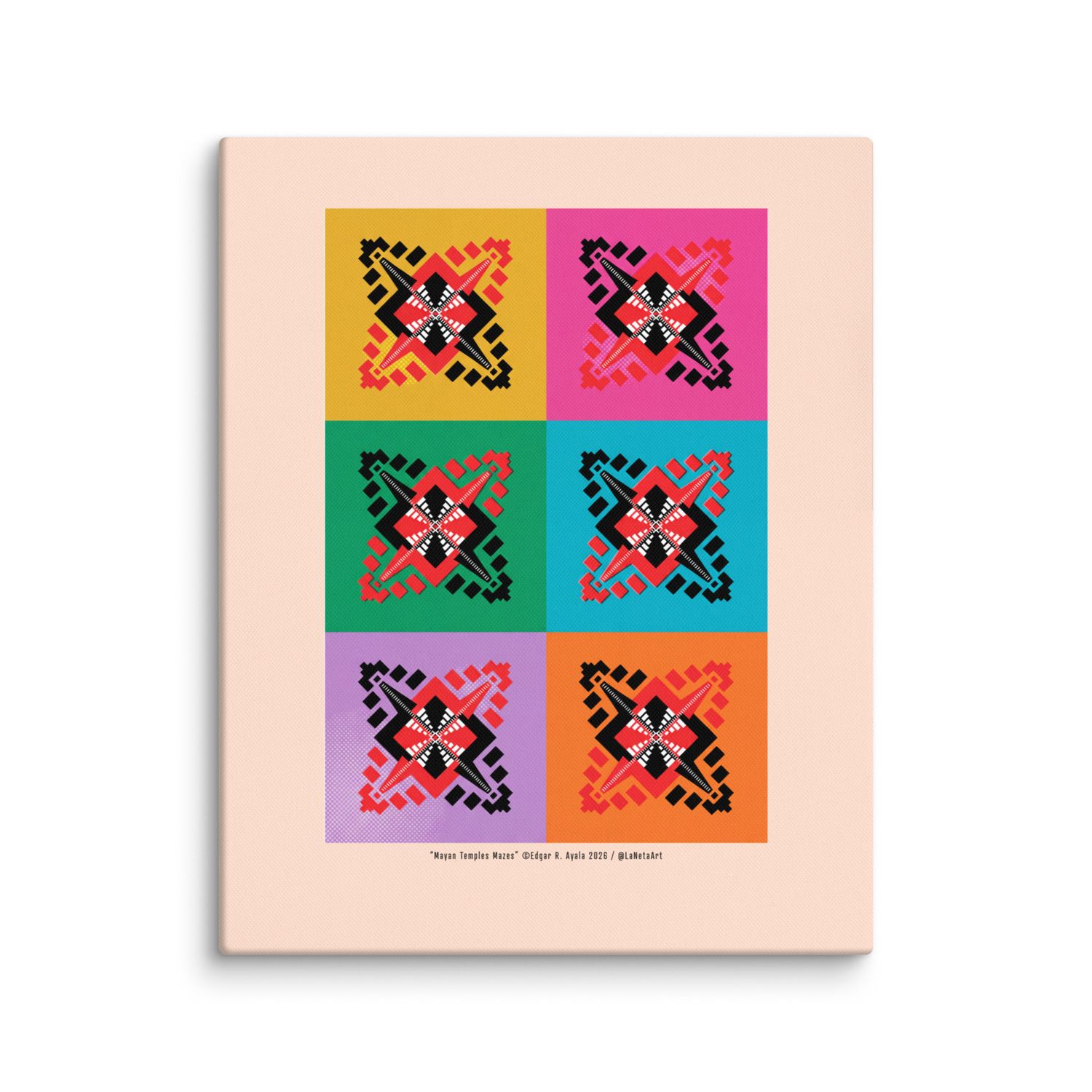 Premium Canvas Print. "Mayan Temples Mazes"