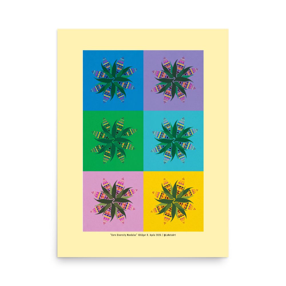 Premium Matte Poster Print. "Diversity Corn Mandalas"