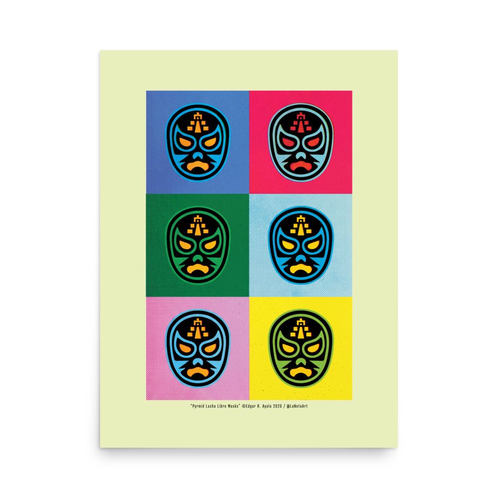 Premium Matte Poster Print. "Lucha Libre Masks"