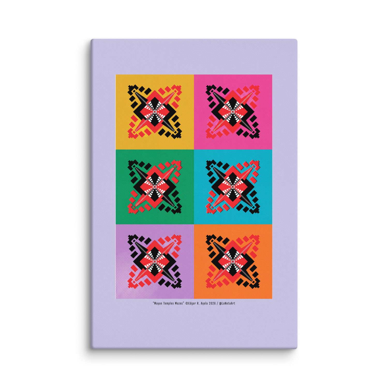 Premium Canvas Print. "Mayan Temples Mandalas Maze"